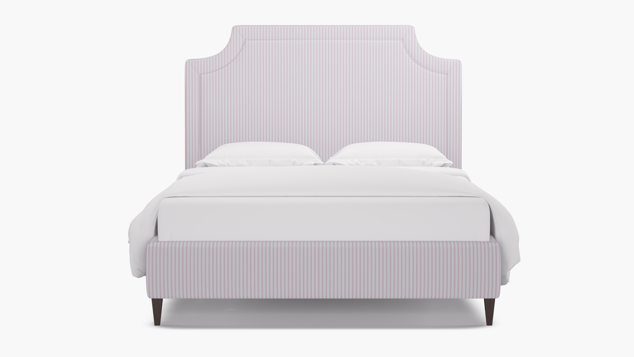 Deco Bed, Pink Classic Ticking Stripe, Espresso Square Tapered Leg, Twin - Image 0