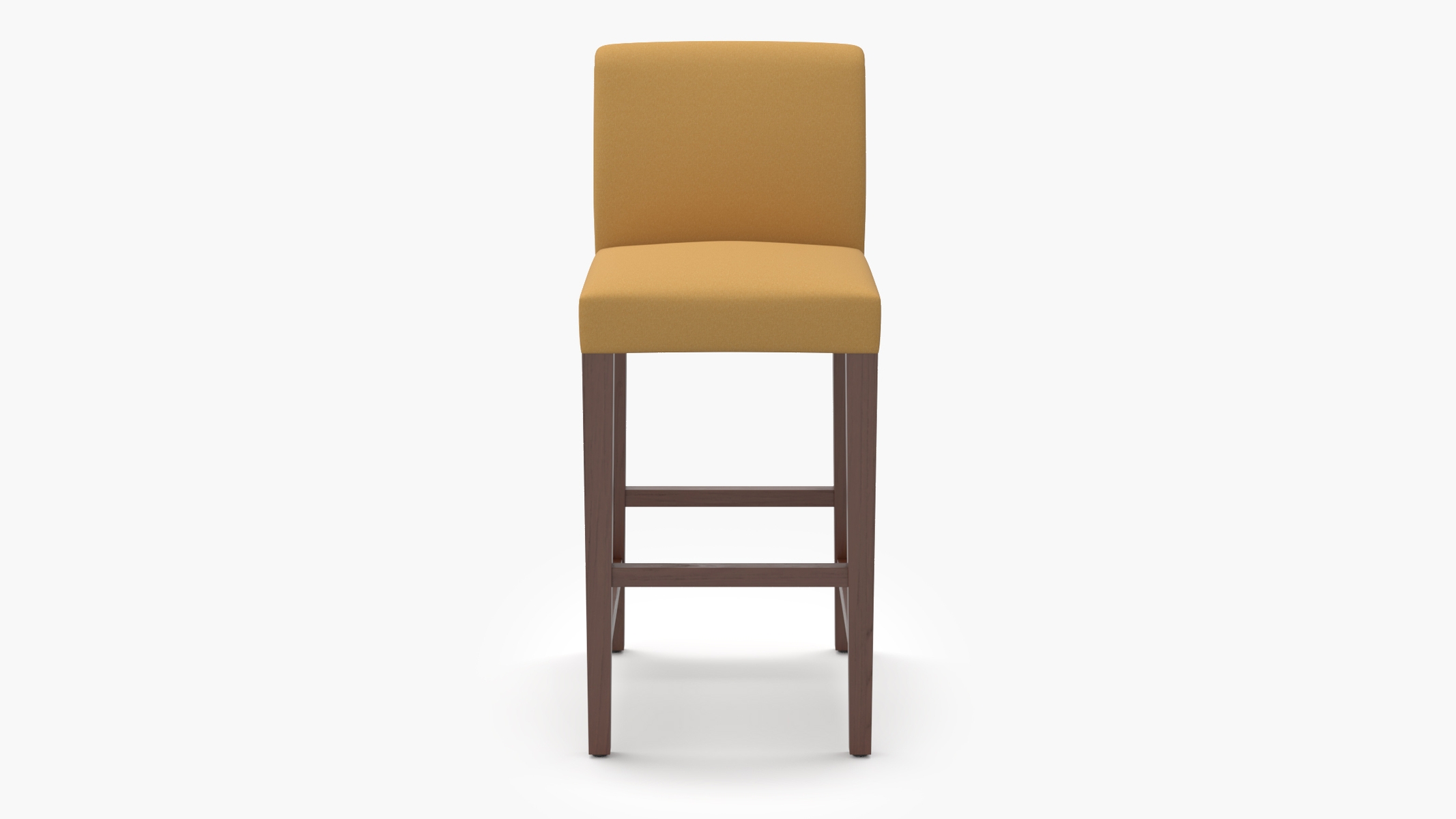 Signature Dining Bar Stool, French Yellow Everyday Linen, Walnut Square Tapered Leg - Image 0