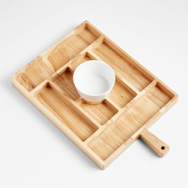 Carson Ash Large Serving Board with Verge 6" Bowl - Image 0
