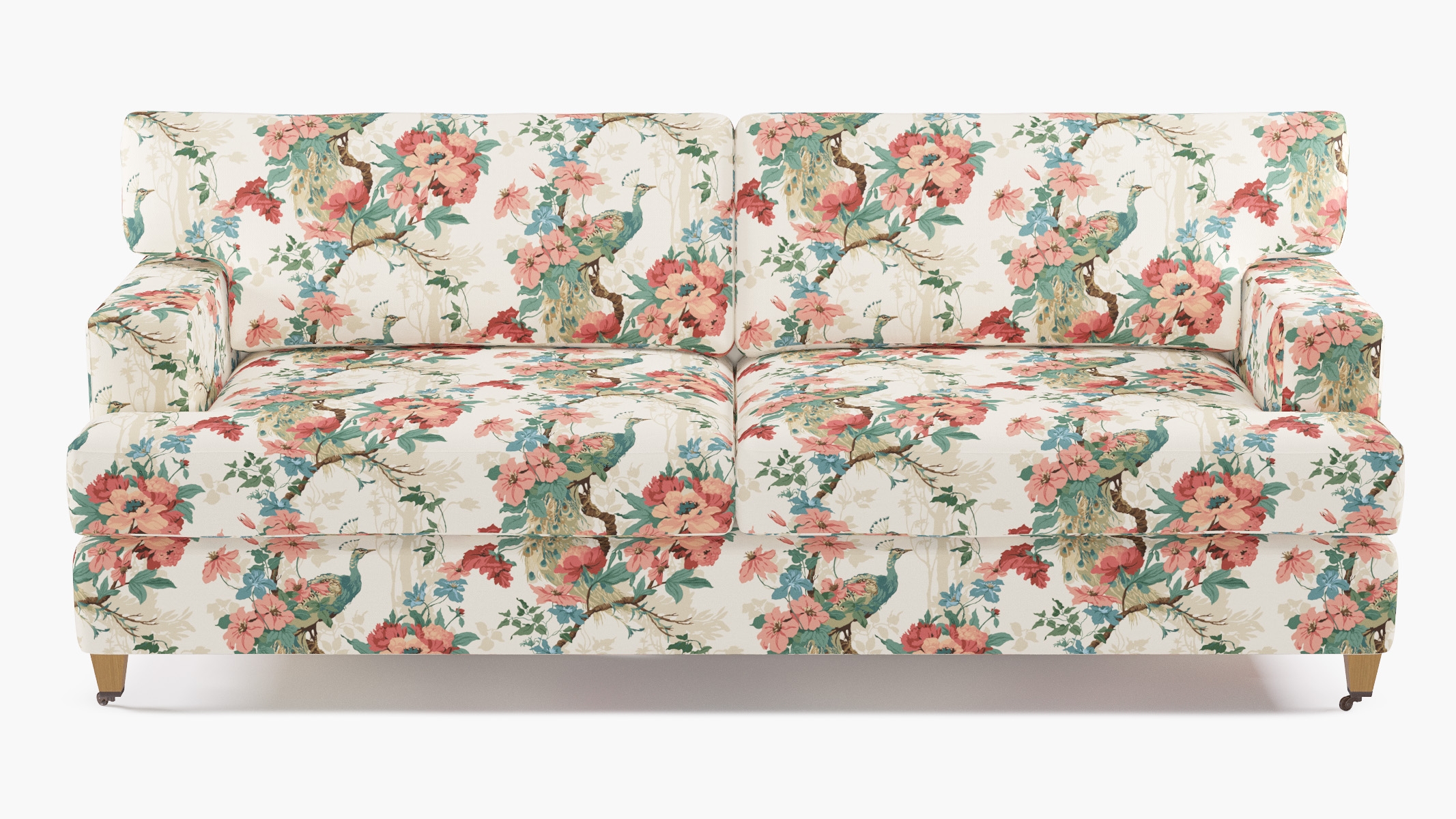 Classic Sofa, Rose Peacock Park, Natural with Antique Brass Caster - Image 0