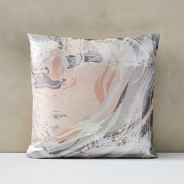 Marble Swirl Pillow Cover, 20"x20", Dusty Blush - Image 0