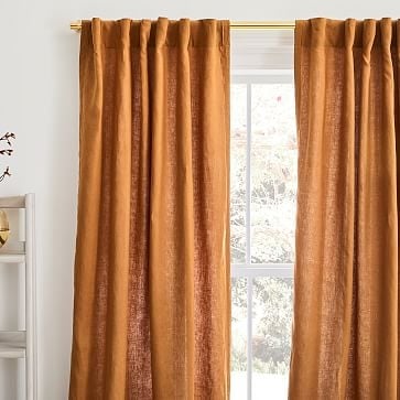 European Flax Linen Curtain, Golden Oak, 48"x84" - Image 3