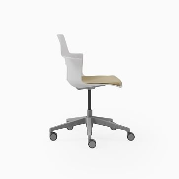 Steelcase Shortcut Desk Chair, Hard Caster, Nickel, Artic White Shell - Image 2