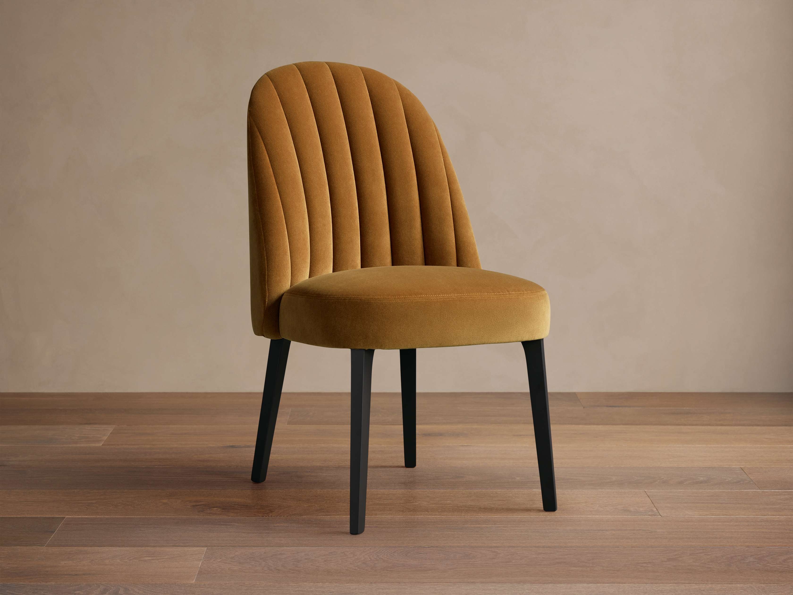 Arco Channel Dining Chair in Upholstered Orange  Banks Ochre - Image 0