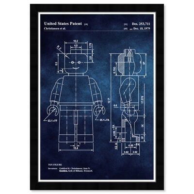 " Symbols And Objects Lego Toy Figure 1979 Blue Chalkboard Toys " art - Image 0