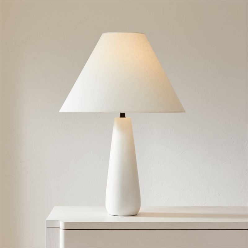 Polar White Cement Table Lamp by Kara Mann - Image 1