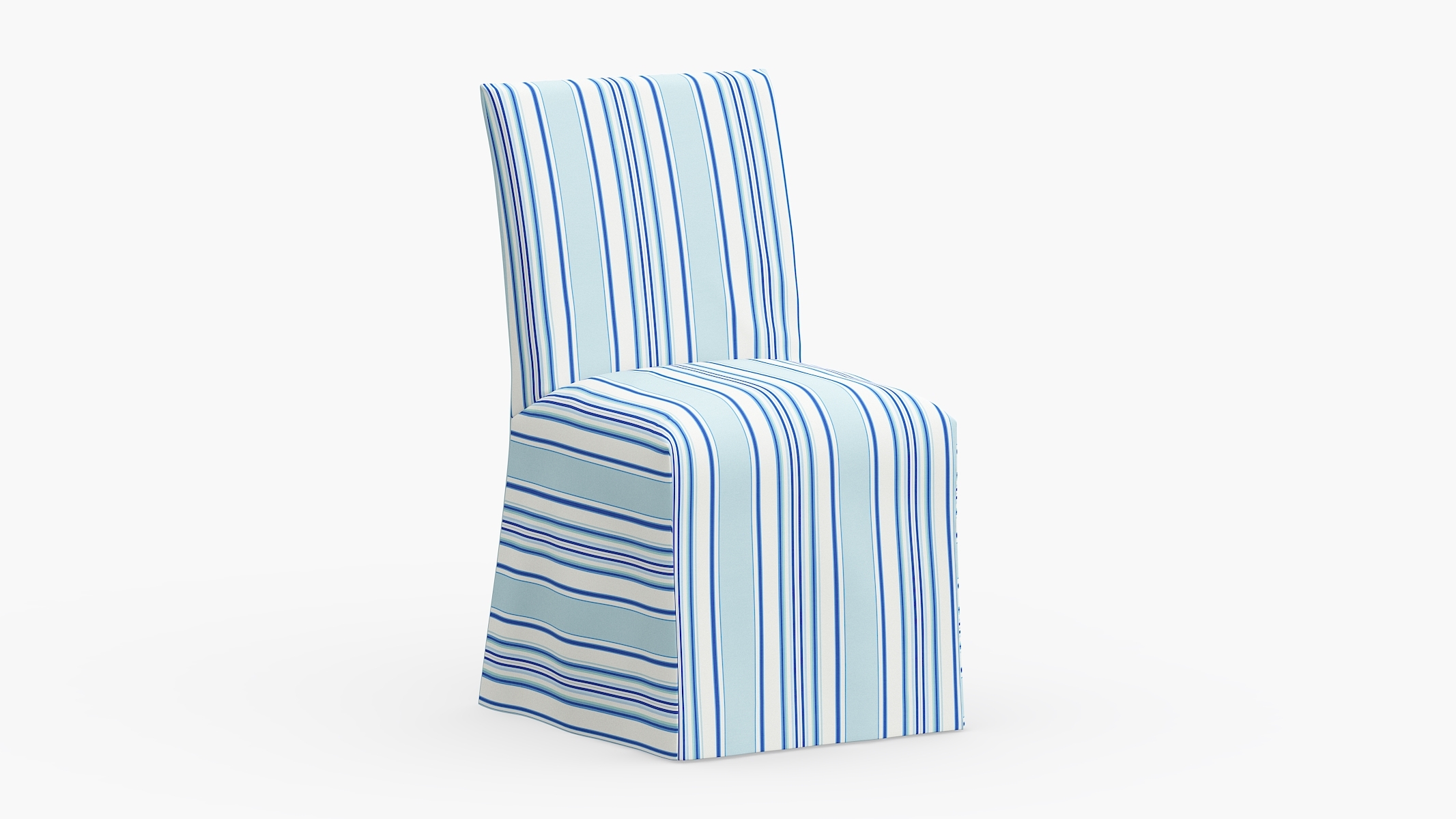 Slipcovered Dining Chair, Porcelain Austin Stripe - Image 0