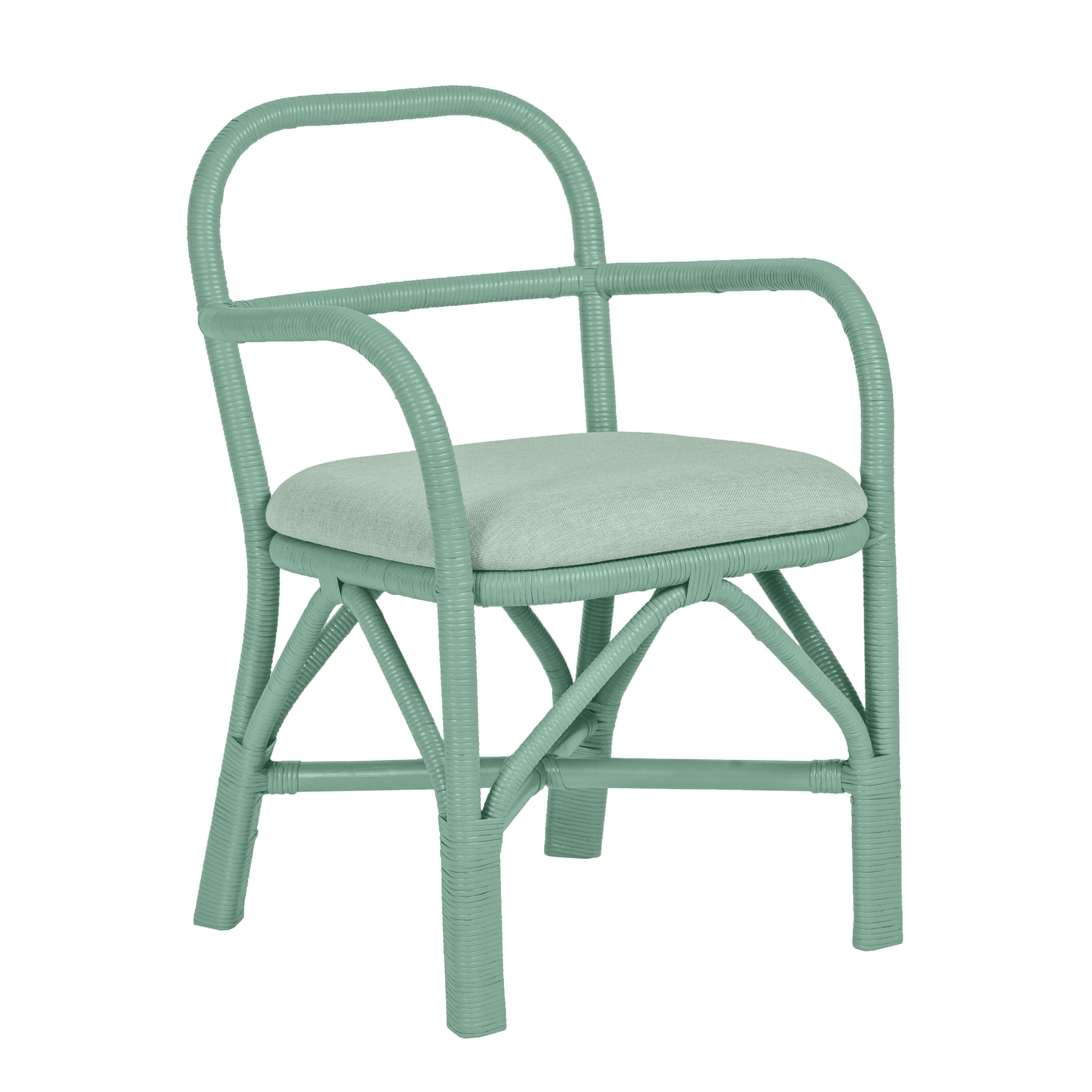 Ginny Green Rattan Dining Chair - Image 0
