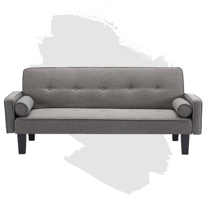 Futon Sofa Bed Couch, Convertible Folding Recliner Lounge Futon Couch For Living Room,Sleeper Couch With Premium Linen Upholstery And Plastic Legs - Image 0