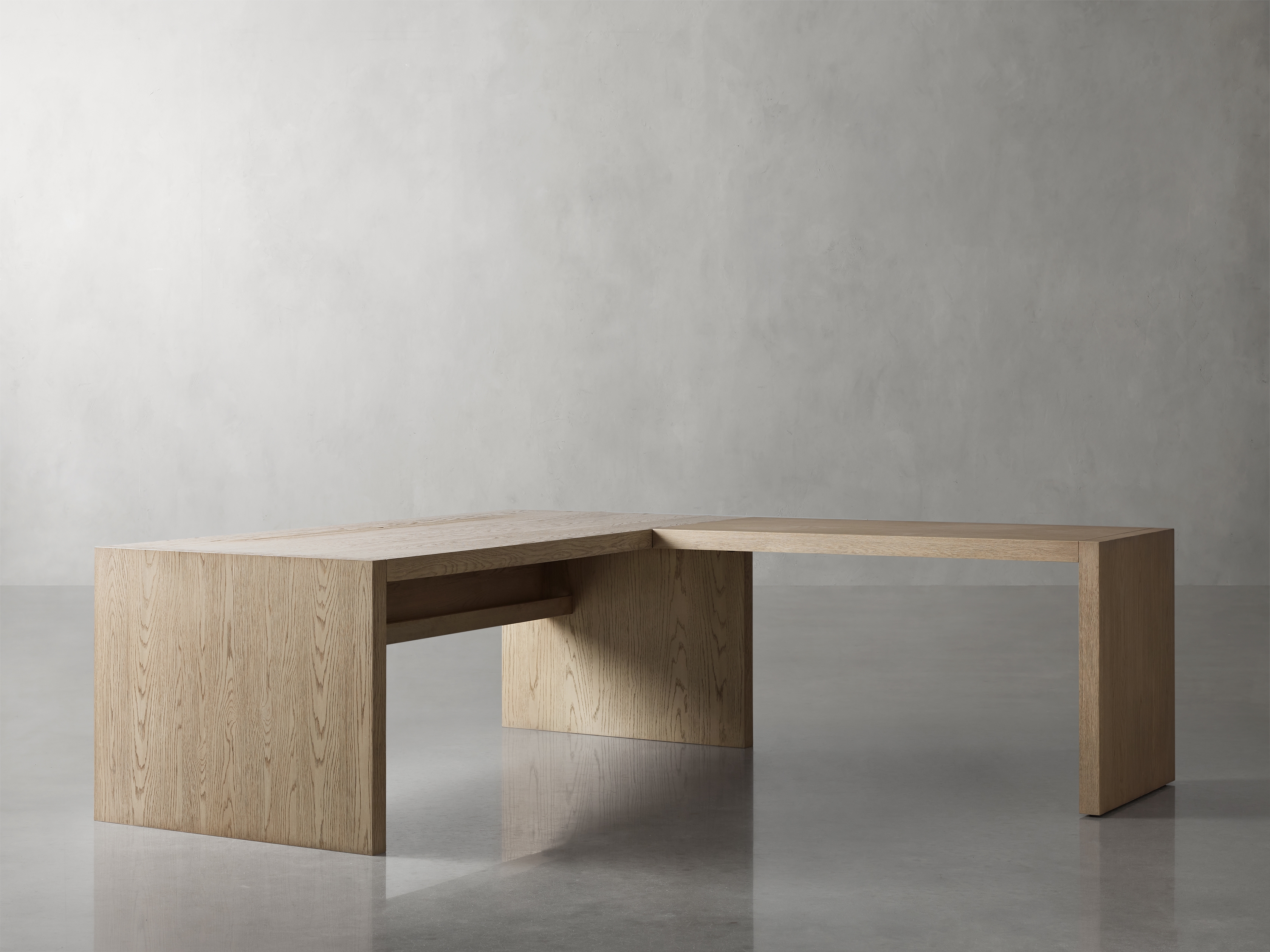 Bodhi Modular Desk with Return in Wood Large Natural  Oat  - Image 0