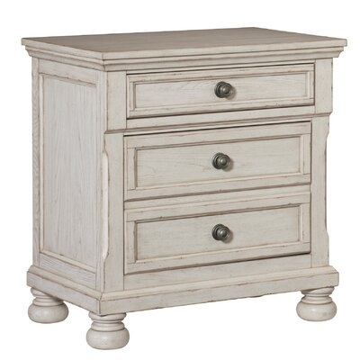 Nolte 3 - Drawer Nightstand in White - Image 0