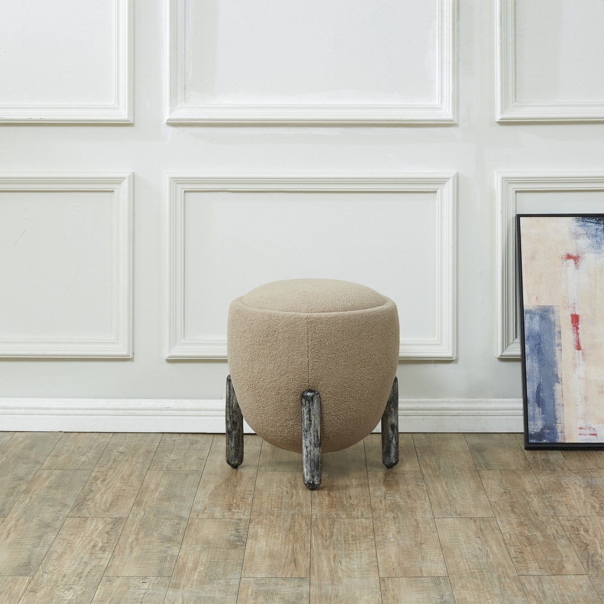 Clarabella Upholstered Ottoman - Brown / Black - Image 1