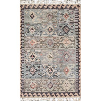 Rushmore Southwestern Hand-Knotted Wool Blue Area Rug - Image 0