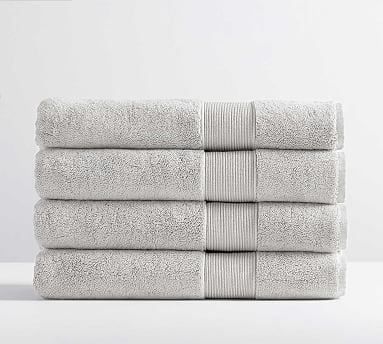 Classic Organic Bath Towels, Gray Mist, Set of 4 - Image 0