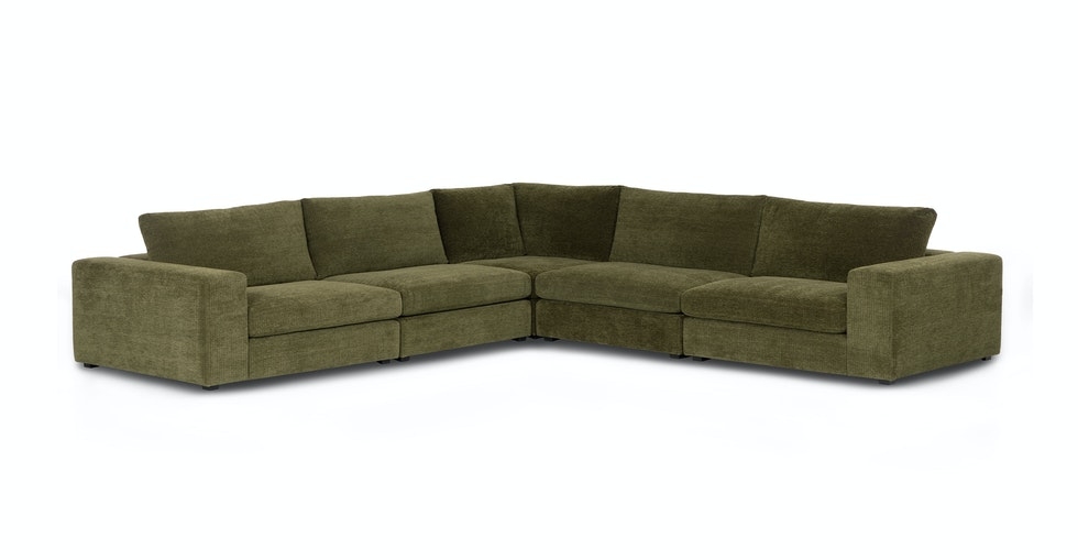 Beta 133.5" Modular Corner Sectional - Cypress Green - Image 0