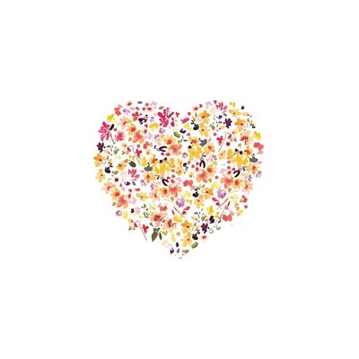 Floral Heart White by Creativeingrid - Wrapped Canvas Painting - Image 0