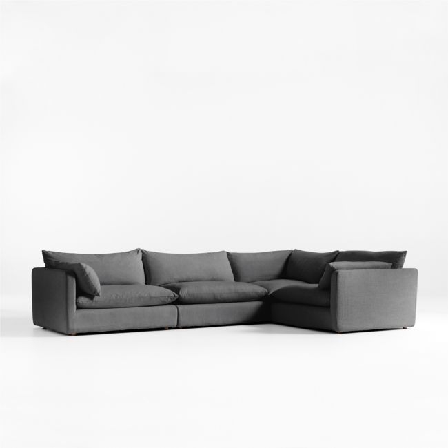 Unwind Modular 4-Piece L-Shaped Slipcovered Sectional Sofa - Image 0