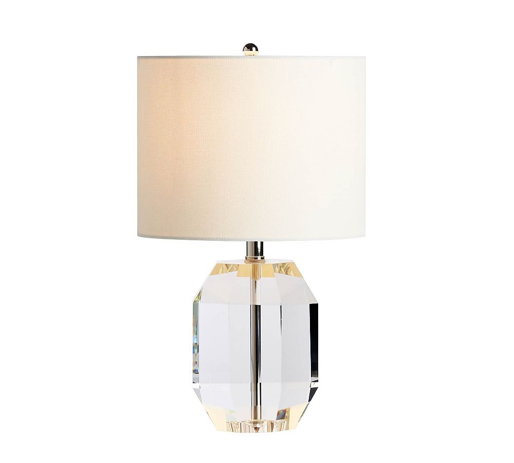 Dempsy Crystal Table Lamp, Polished Nickel, Square - Image 0