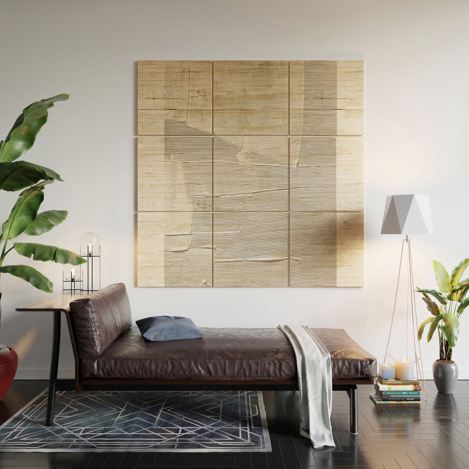 Relief 1 by Alyssa Hamilton Art - Wood Wall Mural5' x 5' (Nine 20" wood Squares) - Image 4