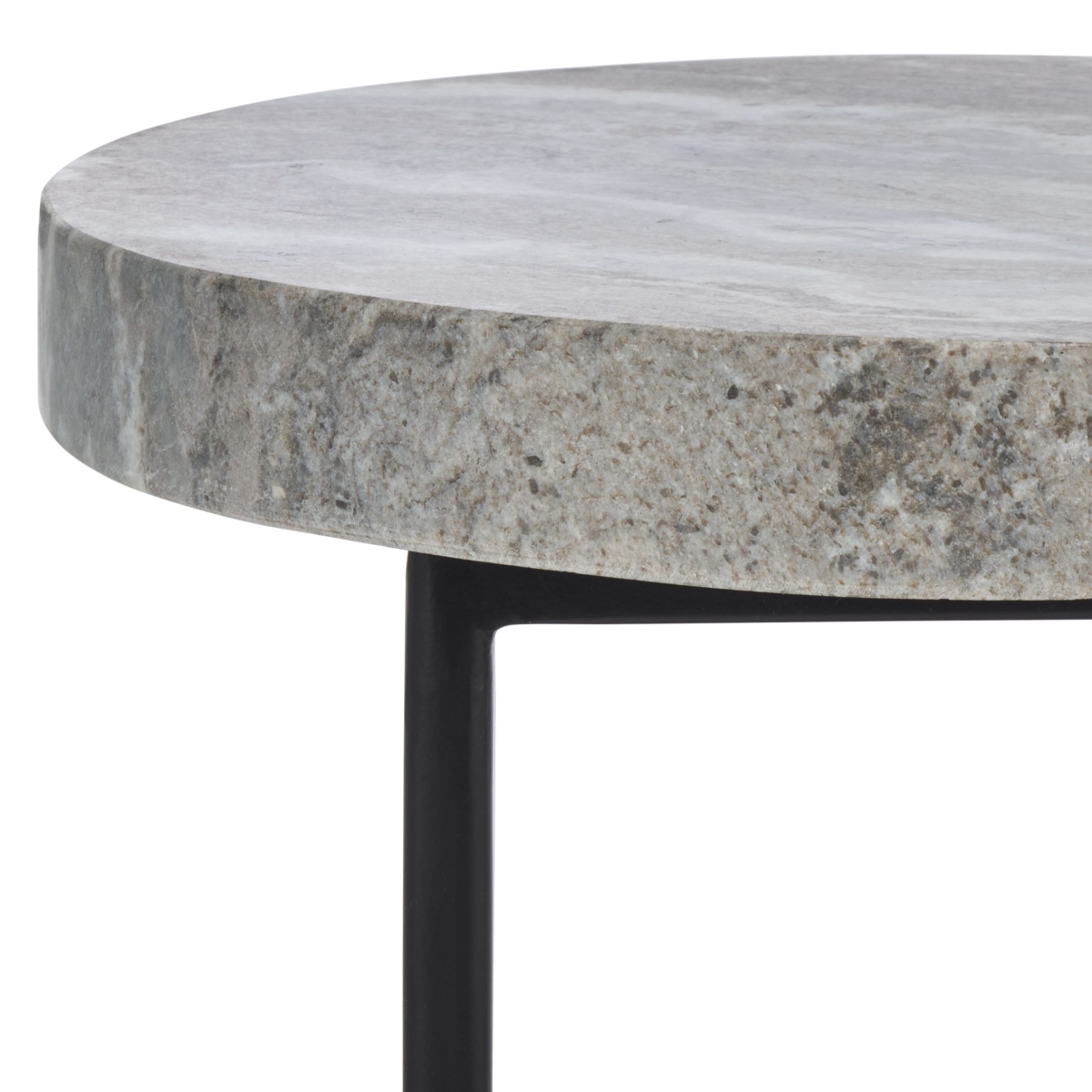 Marasu Marble Side Table - Green Grey / Black - Safavieh - Image 2