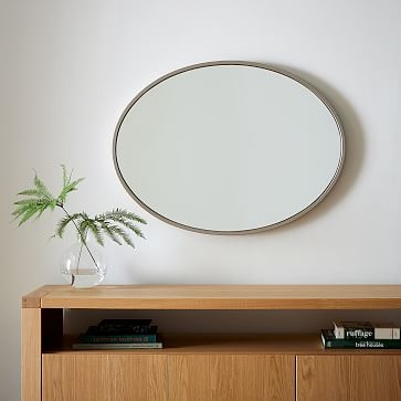 Metal Framed Oval Mirror, Antique Brass, 40"Wx30"H - Image 3
