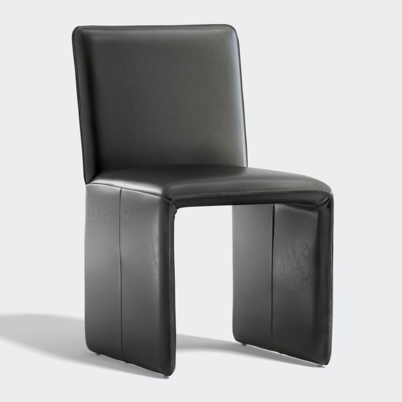 Venn Black Leather Side Chair - Image 1
