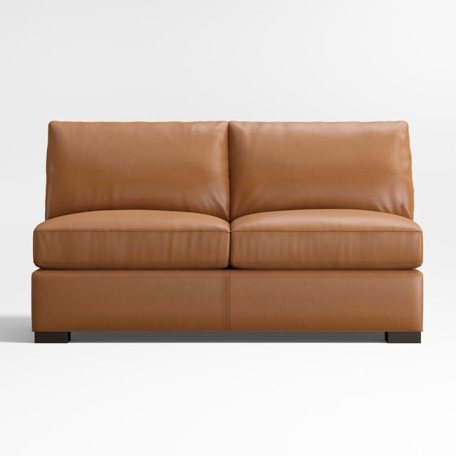 Axis Classic Leather Armless Loveseat Sectional Piece - Image 0