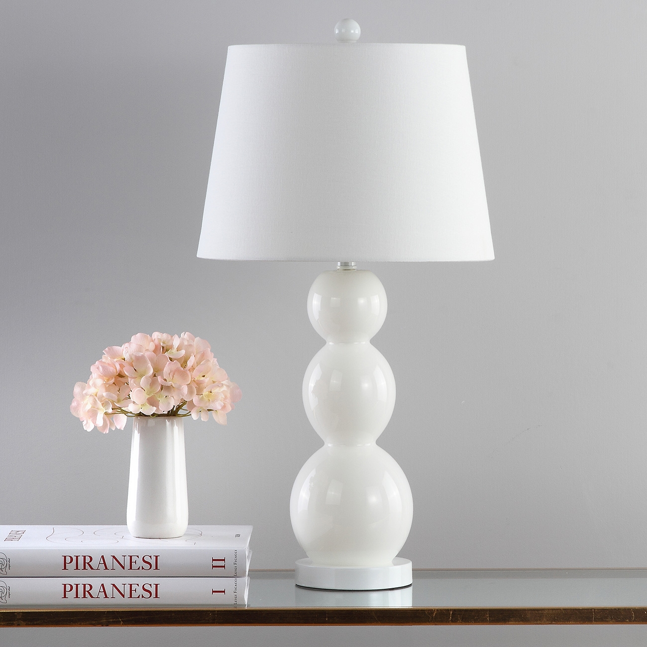 Jayne 26.5-Inch H Three Sphere Glass Table Lamp - White - Safavieh - Image 2