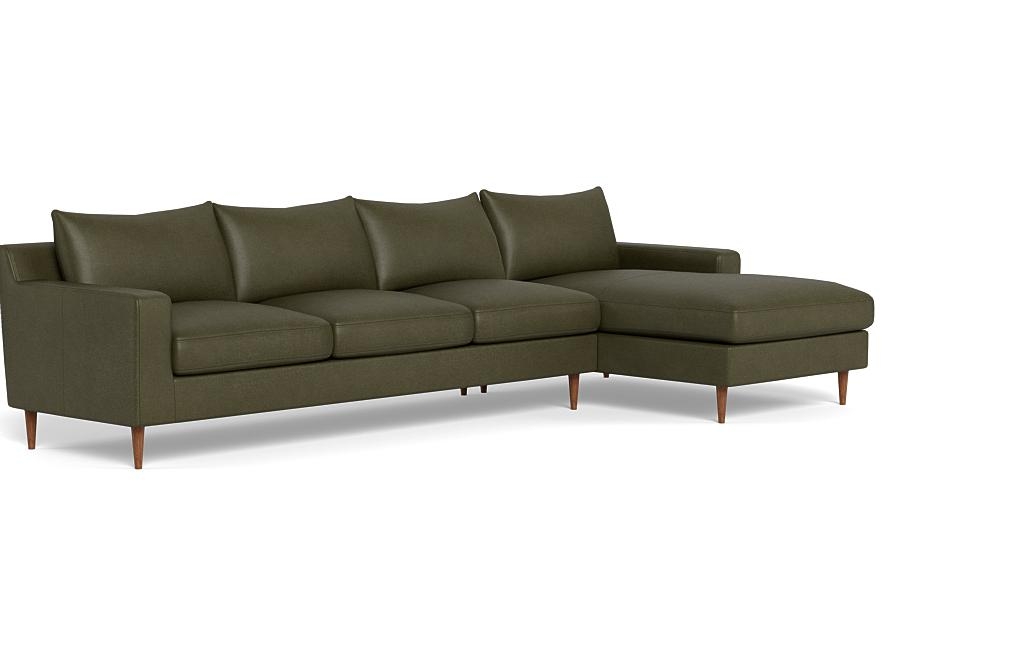 Sloan Leather 4-Seat Right Chaise Sectional - Image 1