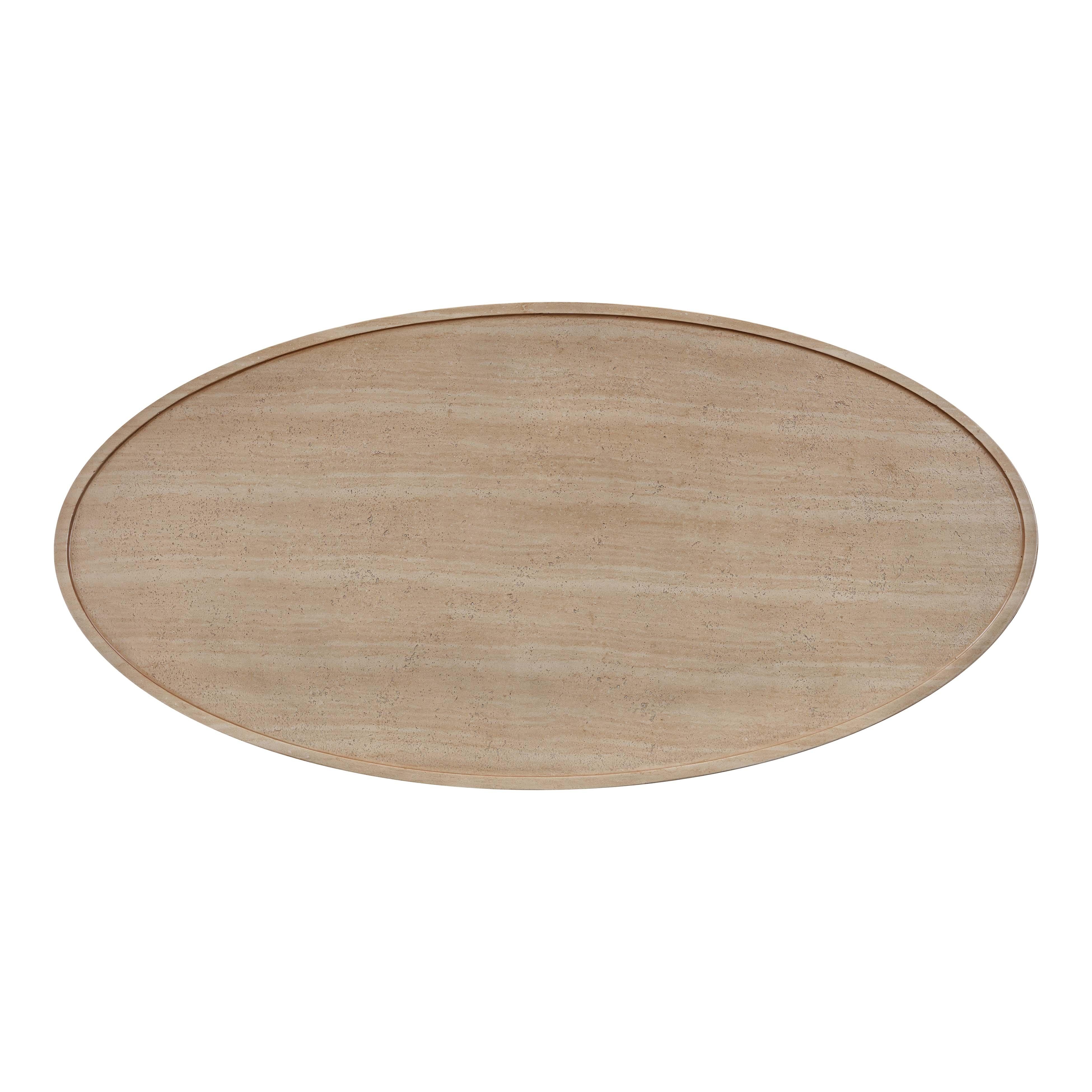 Eclipse Textured Faux Travertine Indoor / Outdoor Coffee Table - Image 4