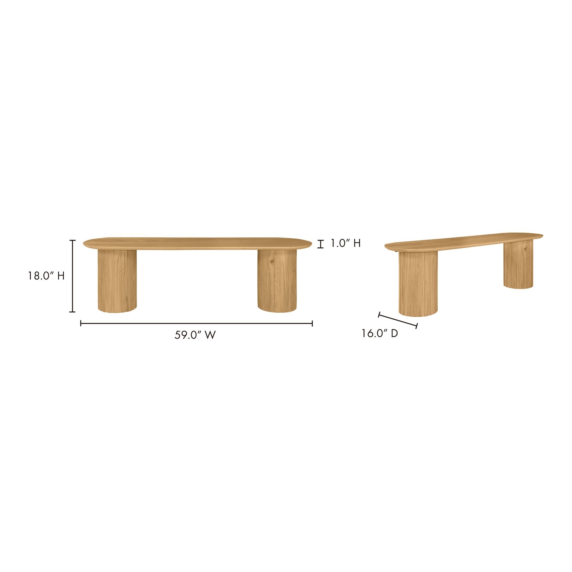 Povera Dining Bench Natural Oak - Image 6