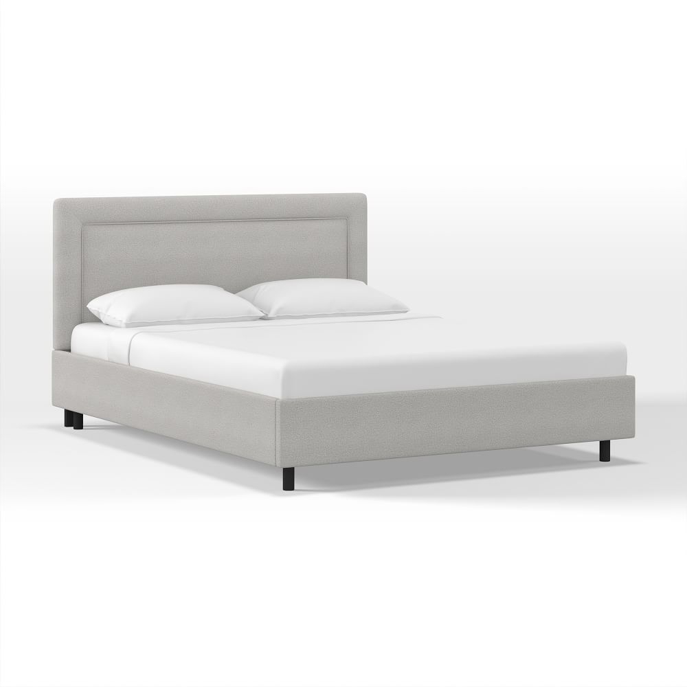 Border Platform Bed, California King, Chenille Tweed, Frost Gray - Image 0