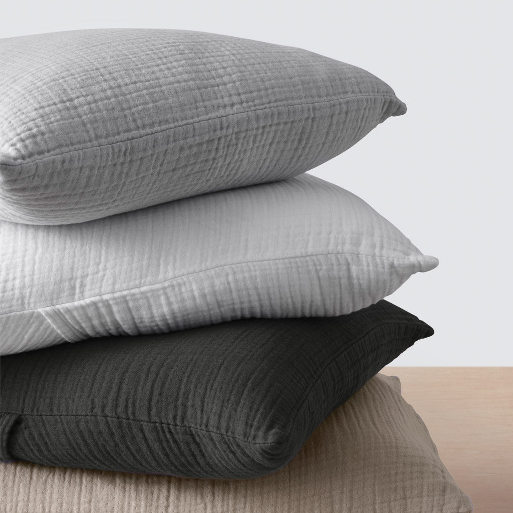 The Citizenry Organic Cotton Gauze Shams | King Set | Charcoal - Image 7