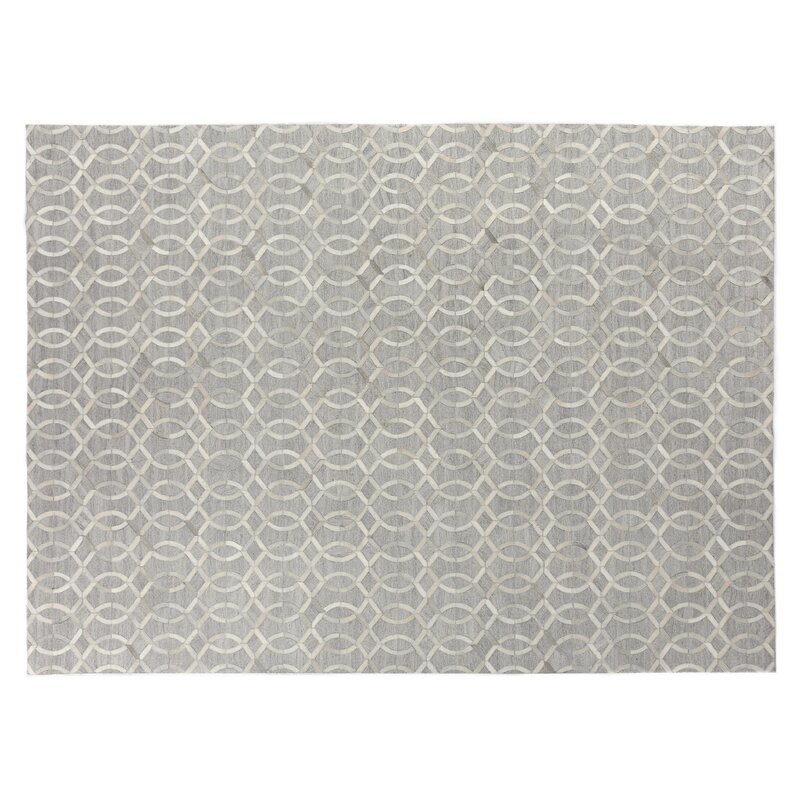 EXQUISITE RUGS Berlin Geometric Hand-Stitched Gray/Ivory/Beige Area Rug - Image 0