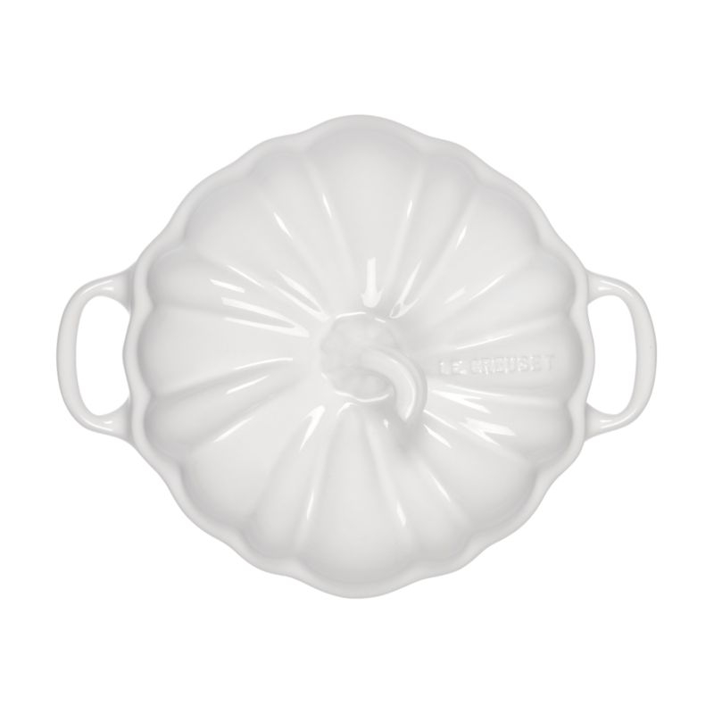 Le Creuset ® 12-oz. White Figural Pumpkin Petite Cocotte - Image 3