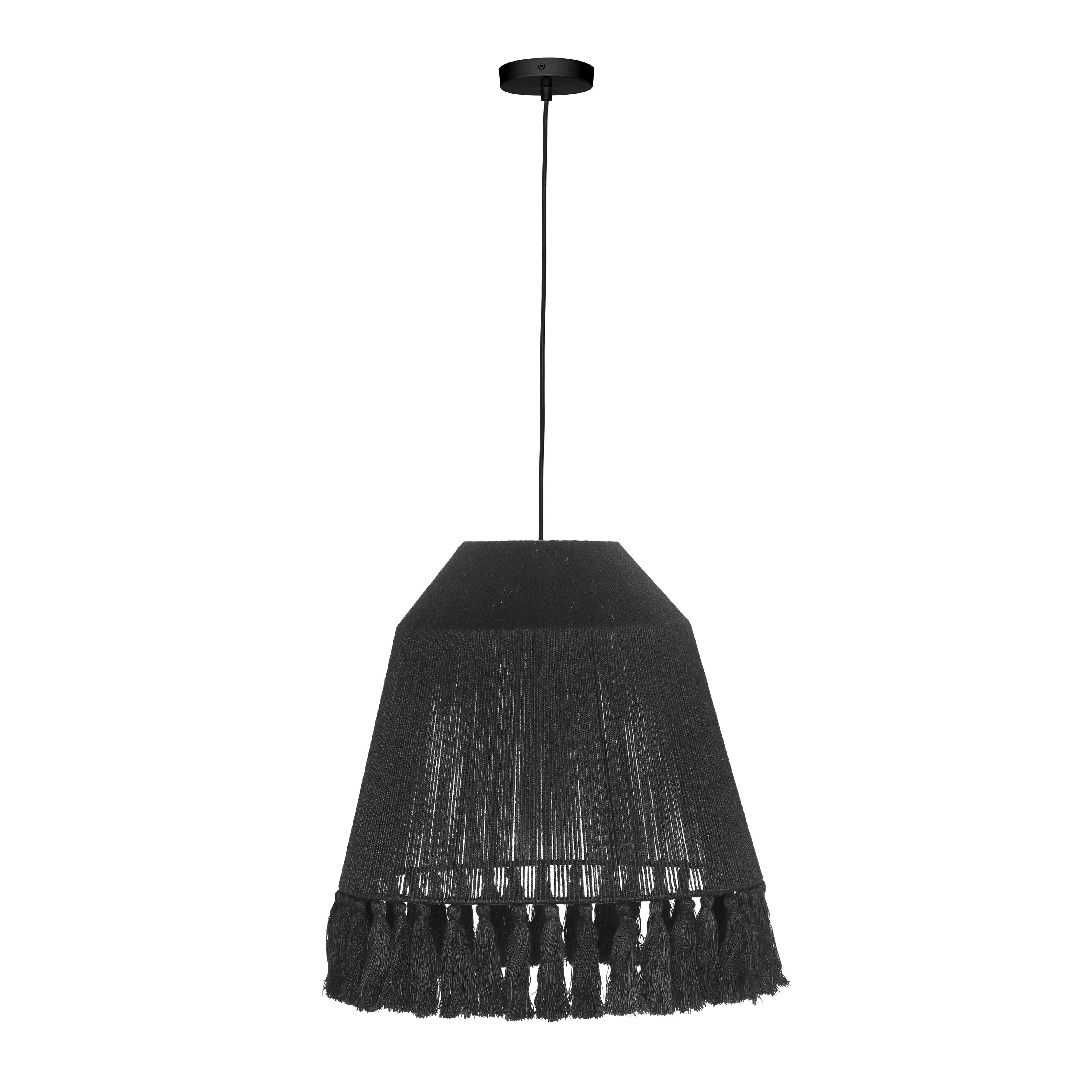 Bokaro Black Jute Large Pendant Lamp - Image 0