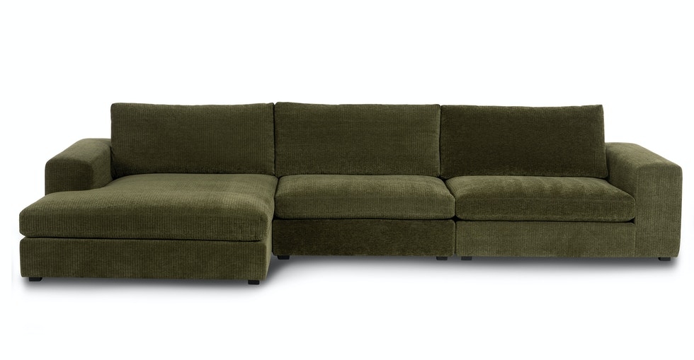 Beta 137.5" Left Modular Chaise Sectional - Cypress Green - Image 0