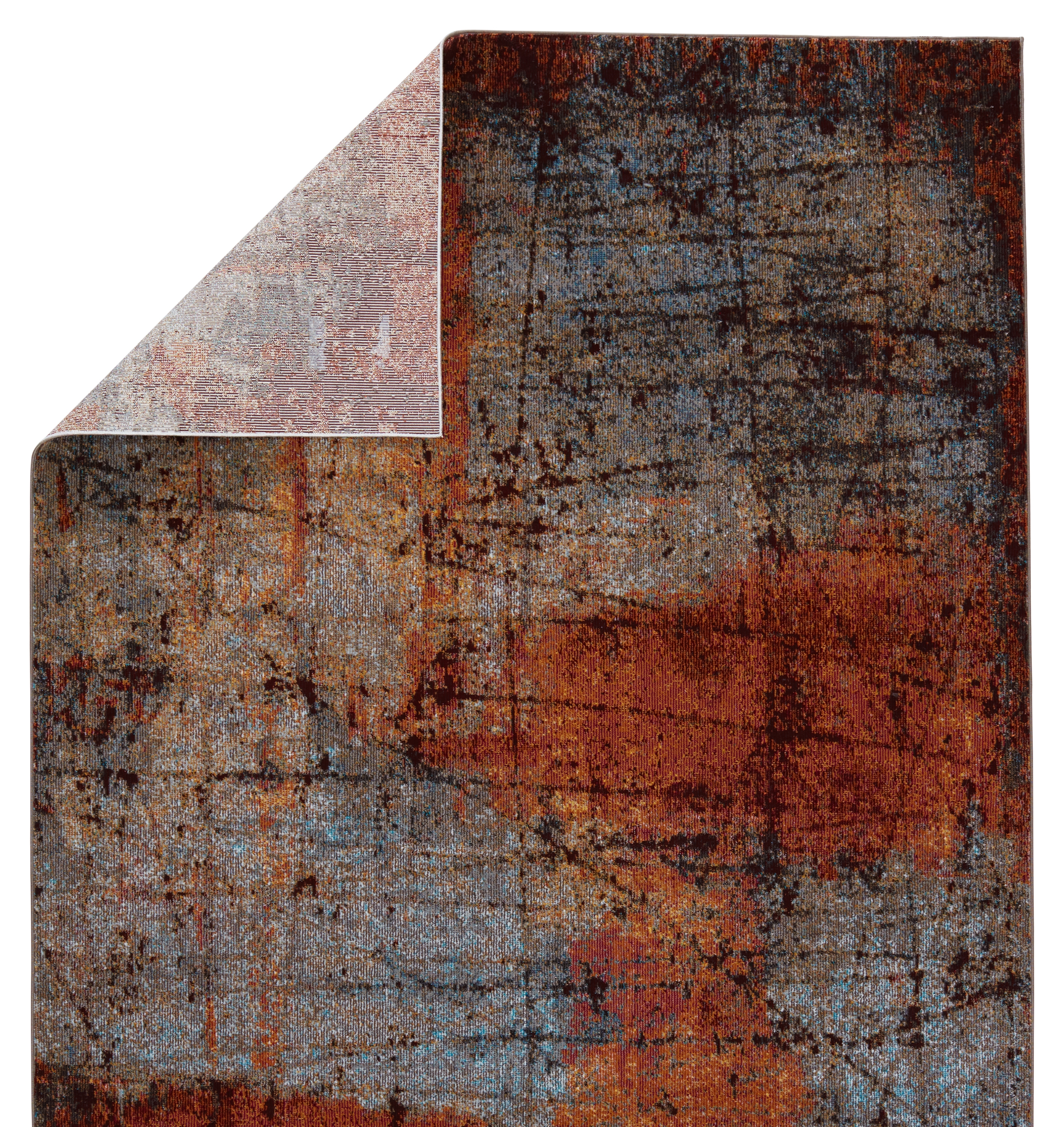 Vibe by Hoku Abstract Orange/ Light Blue Area Rug (10'X14') - Image 2