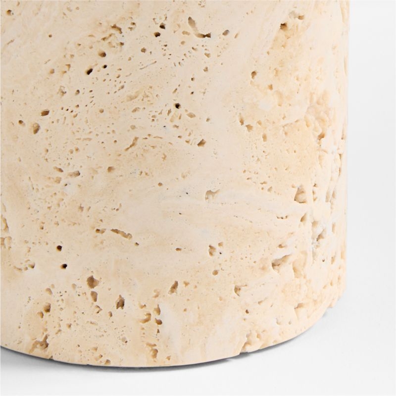 Adamo Travertine Mini Table Lamp with Metal Shade 12.4", Set of 2 - Image 2