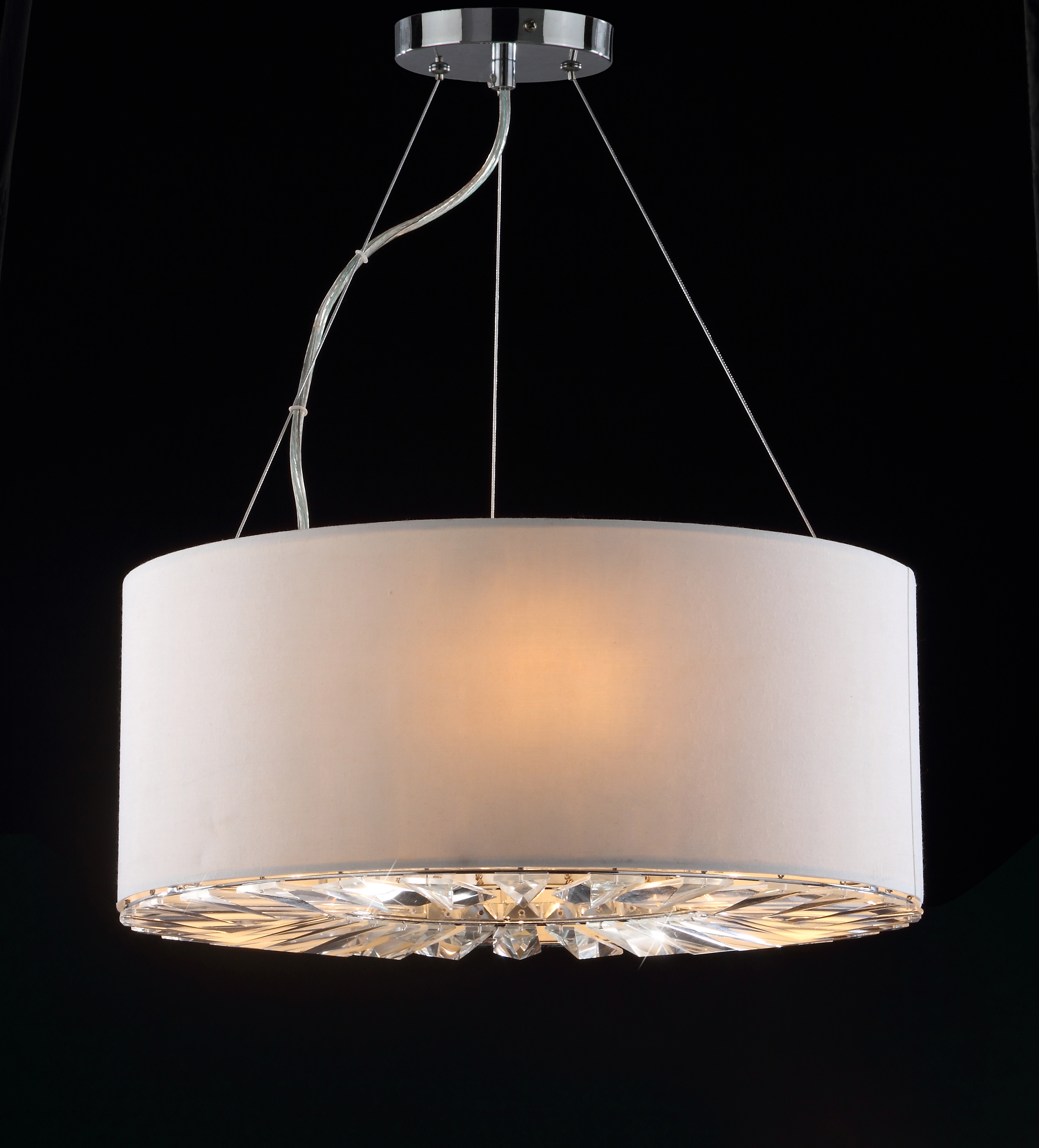 Molly 3 Light 16-Inch Dia Adjustable Pendant - Chrome/Cream - Safavieh - Image 2