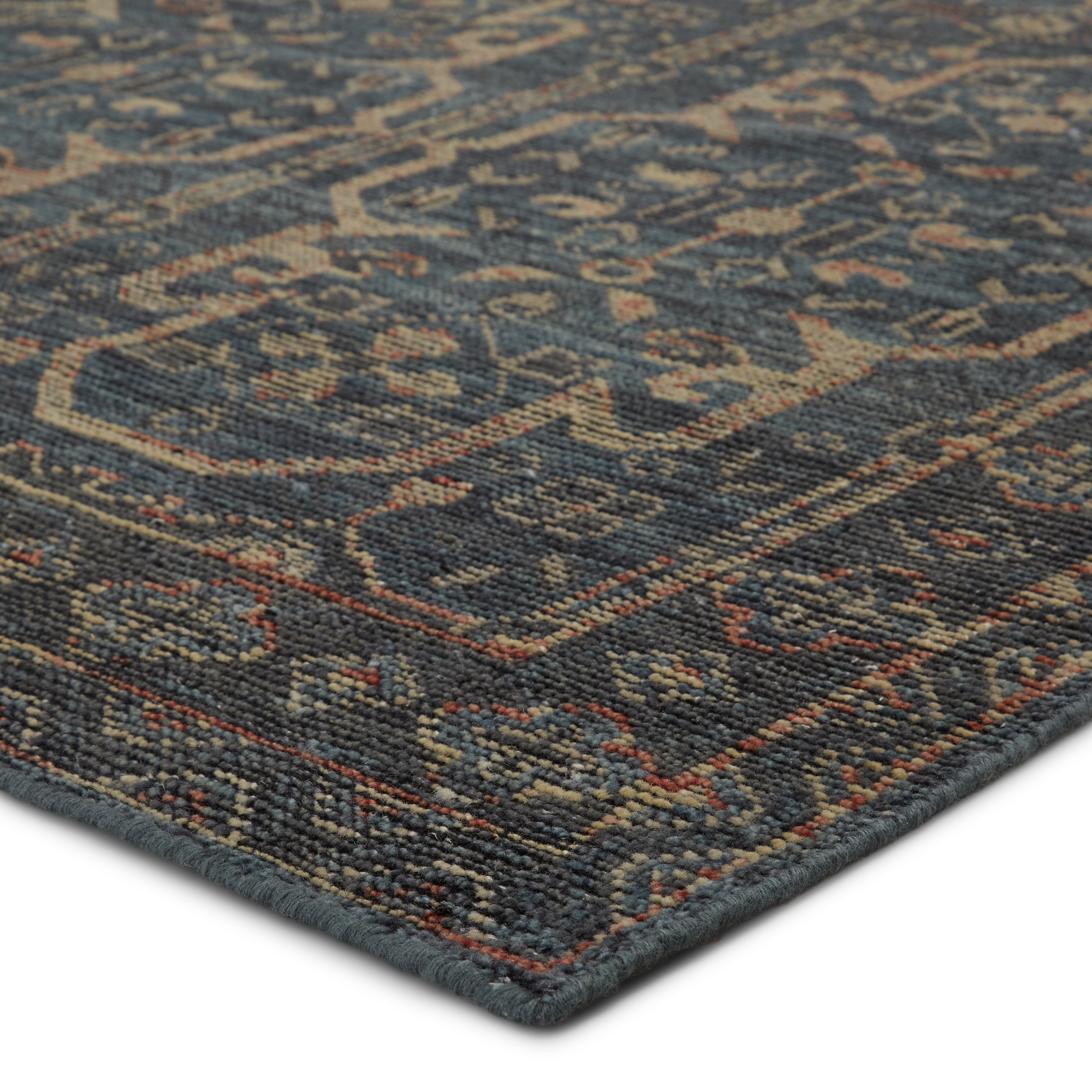 Reynir RHA06 Handknotted Trellis Blue and Red Area Rug (6'x9') - Image 1