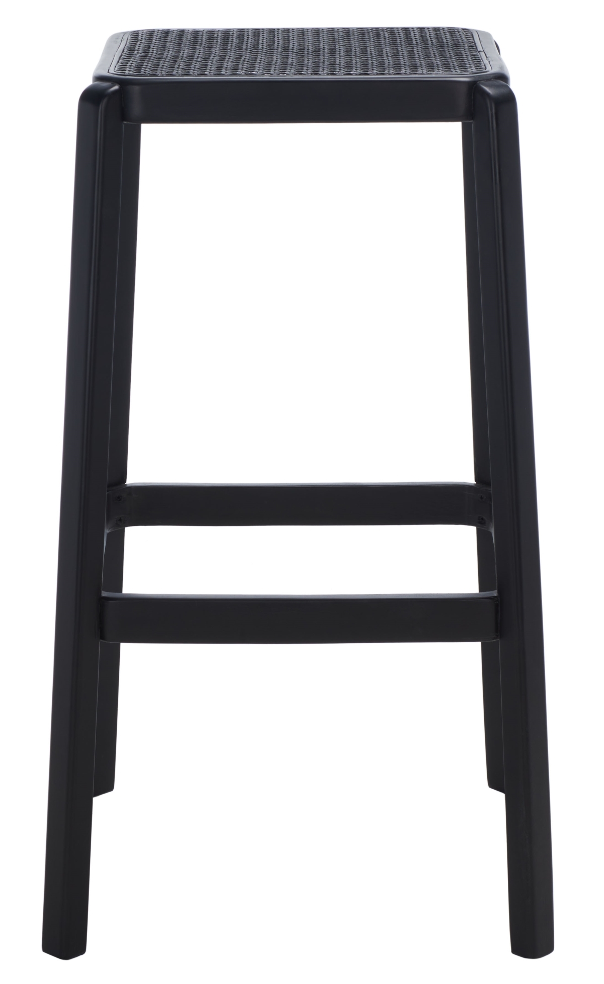 Silus Backless Cane Bar Stool - Black - Safavieh - Image 0