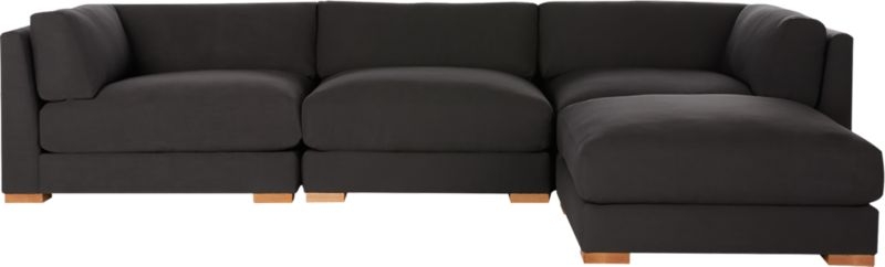 Piazza Dark Grey 4-Piece Modular Sectional Sofa - Image 1