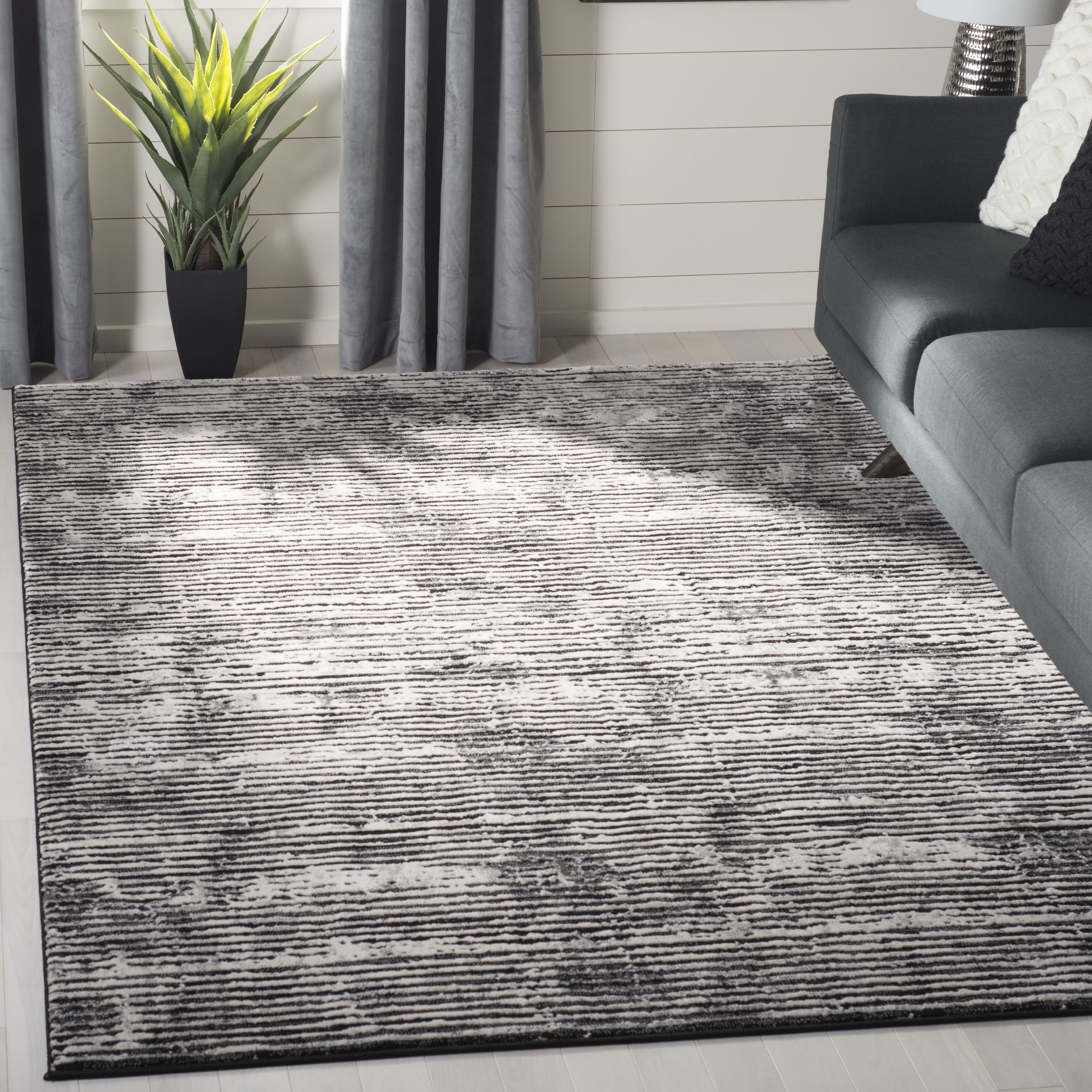 Arlo Home Woven Area Rug, LUR188Z, Black/Grey,  8' X 10' - Image 1