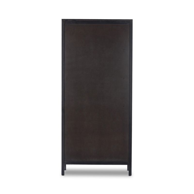 Caprice Black Natural Cane Narrow Cabinet - Image 5