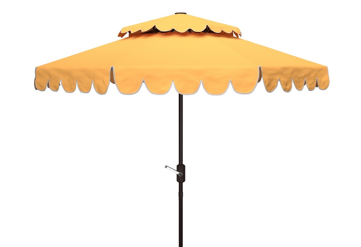 Venice 9Ft Doubletop Umbrella - Yellow - Safavieh - Image 0
