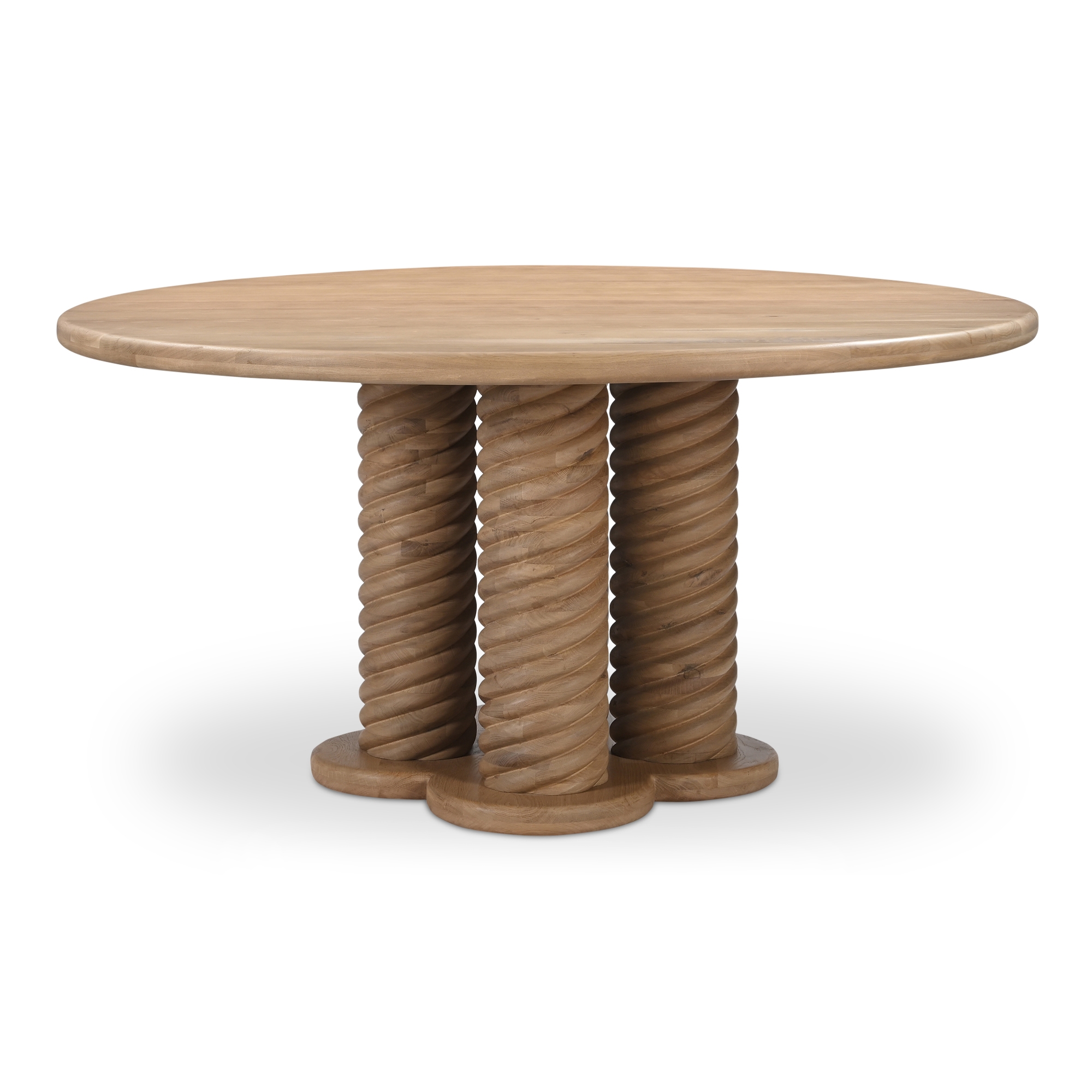 Treccia Round Dining Table Oak - Image 0