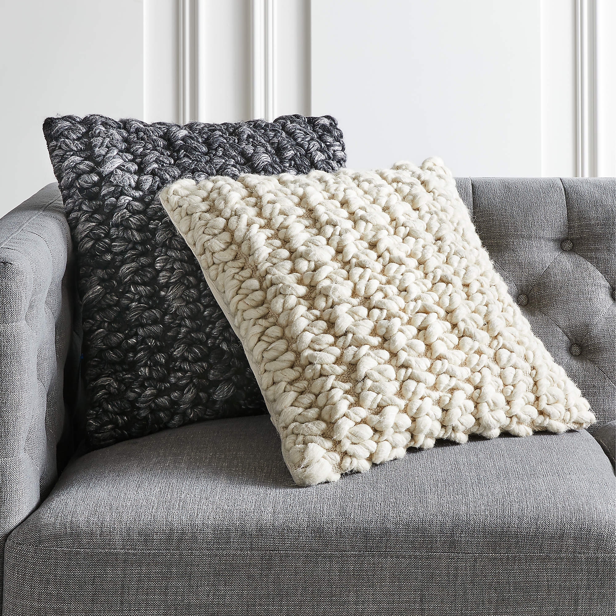 Tillie Wool Pillow, Ivory, 20" x 20" Feather-Down Insert - Image 2