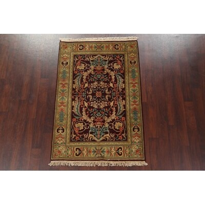 All-Over Floral Savonnerie Wool Area Rug Hand-Knotted 4X6 - Image 0