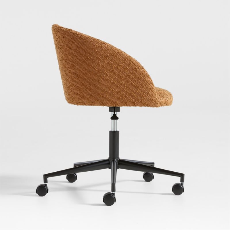 Finch Maple Brown Boucle Kids Desk Chair with Black Base - Image 4